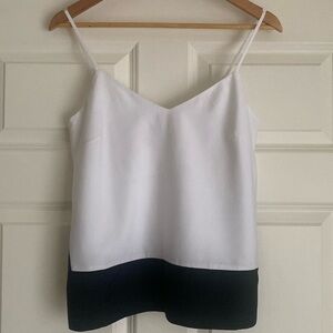 BANANA REPUBLIC White & Black Camisole Size XS Two-toned Minimalist Chic
